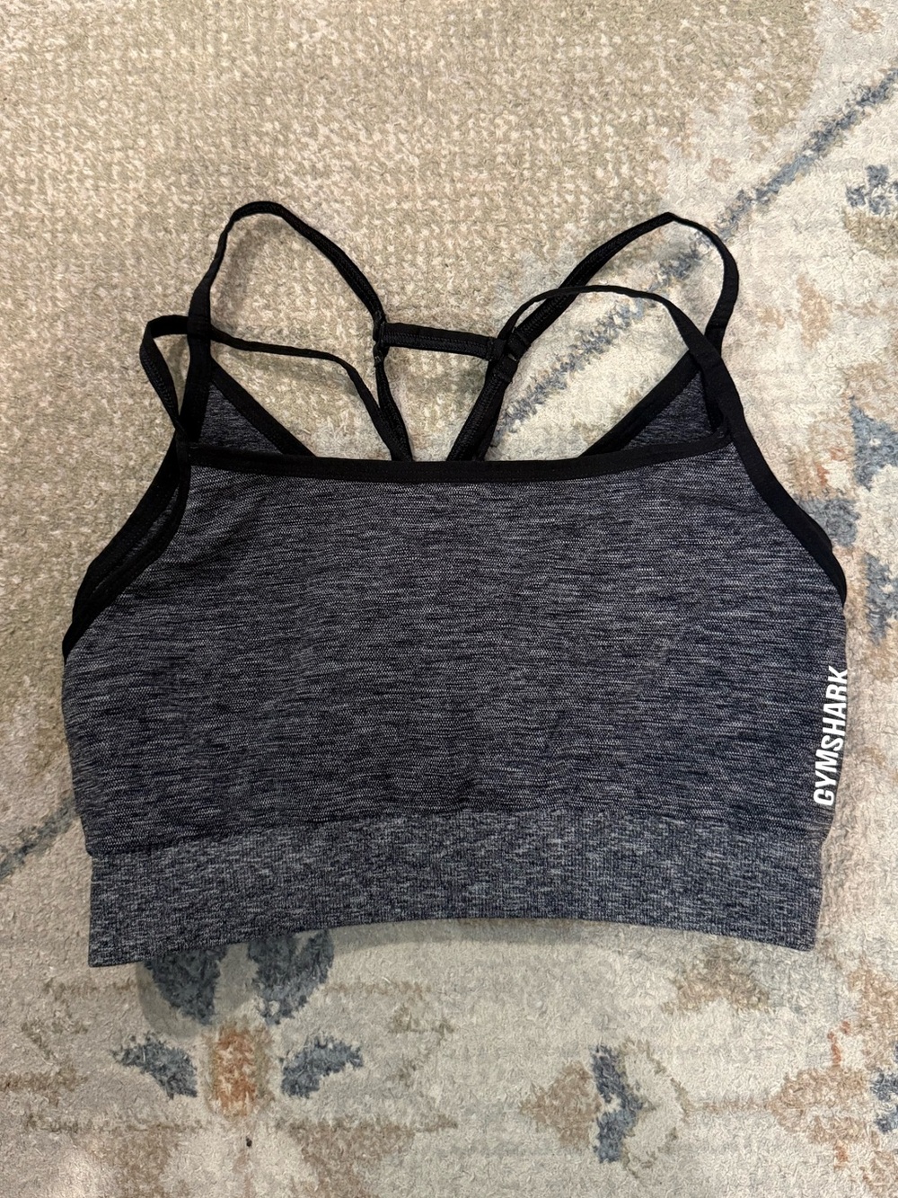 Gymshark Heather Charcoal Seamless Strappy Sports Bra
